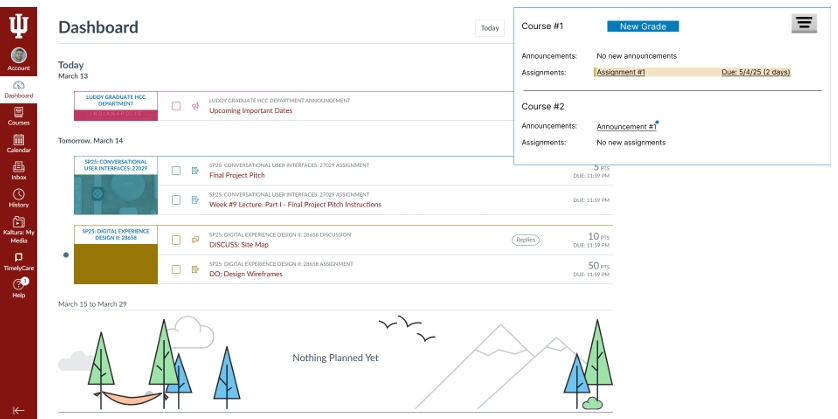 Canvas notification redesign prototype screen