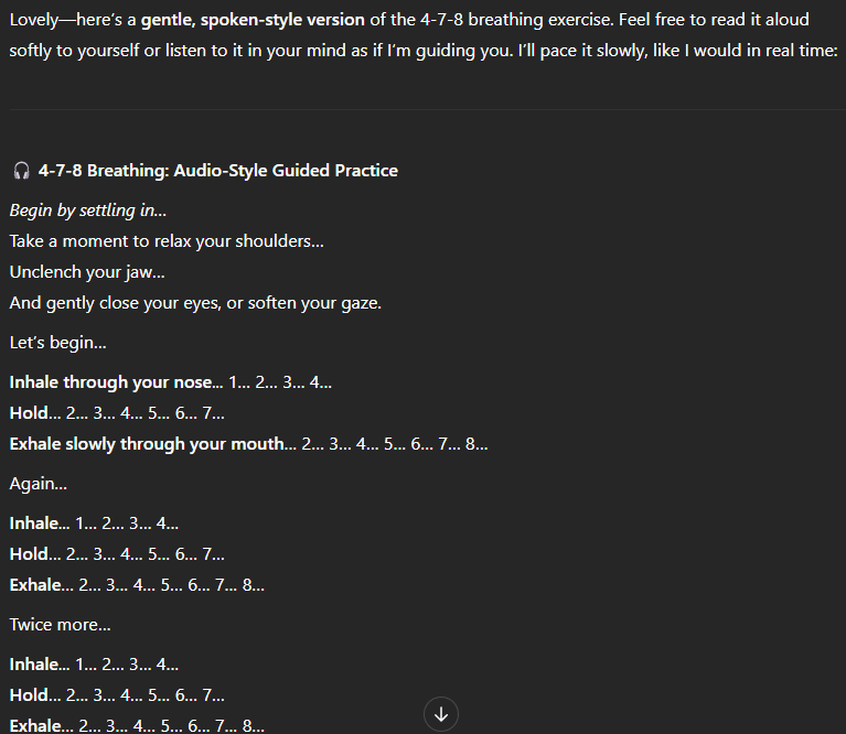 Mind Keep audio-style breathing script screenshot